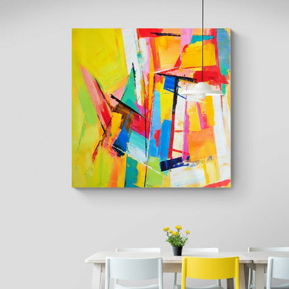 Vibrant Abstract Oil Painting Celebrating Life and Colorful Expression