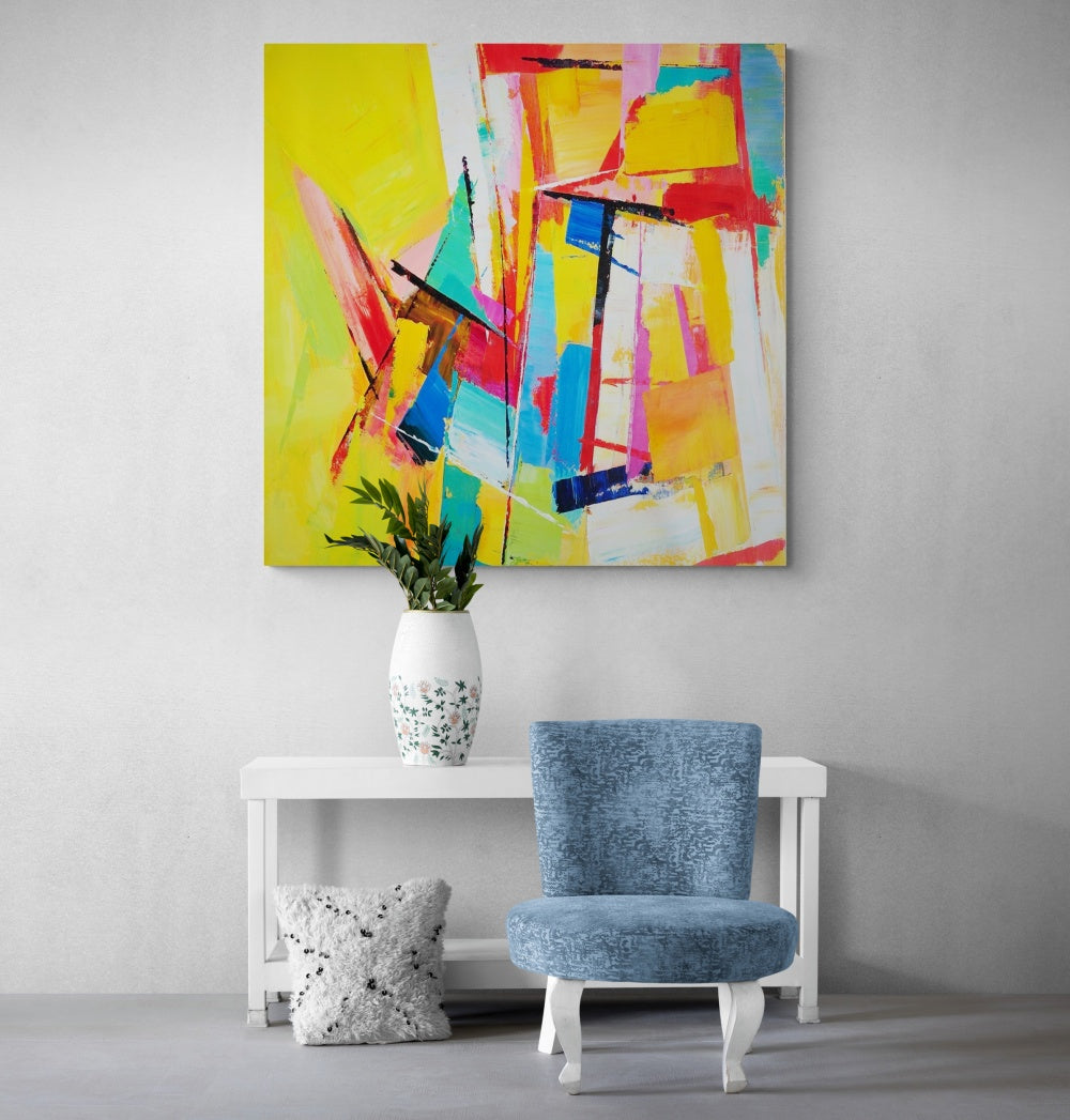 Vibrant Abstract Oil Painting Celebrating Life and Colorful Expression