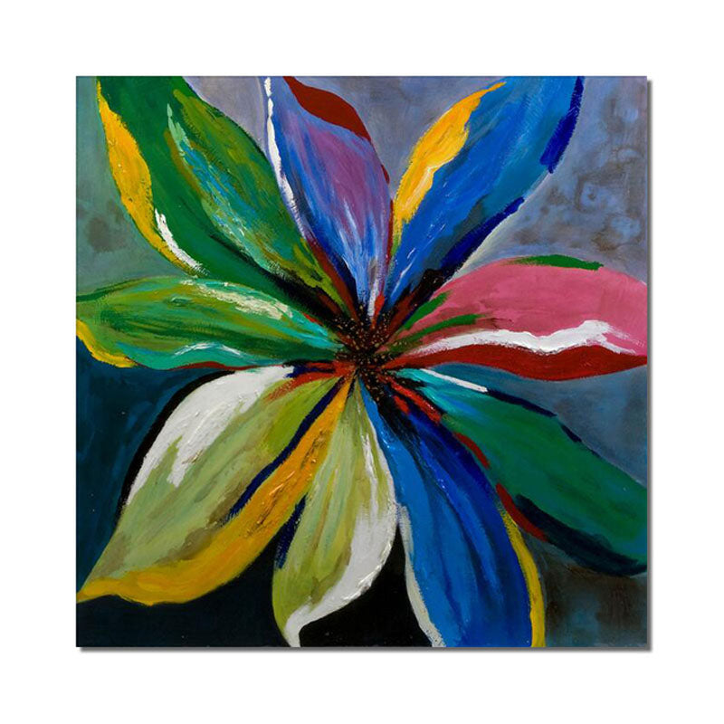 Vivid Colorful Floral Oil Painting for Modern Home Decor