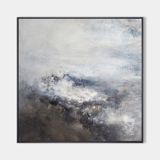 Contemporary Brown Abstract Oil Painting for Modern Home Decor