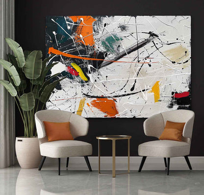 Vibrant Abstract Expressionism Oil Painting for Modern Home Decor