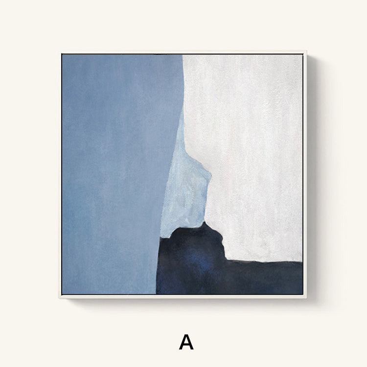 Serene Blue Abstract Oil Painting – Tranquil Waves in Contemporary Art