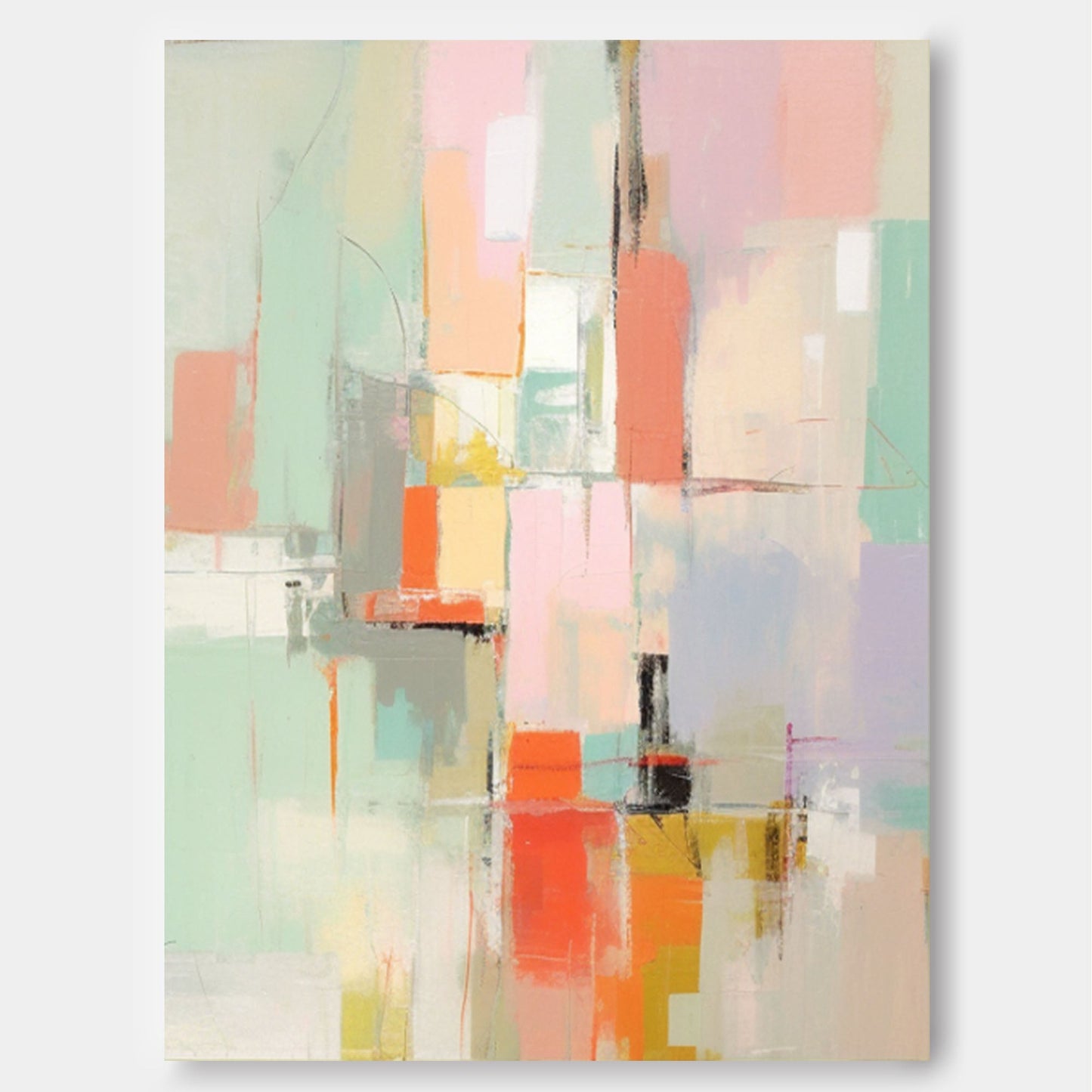 Vibrant Abstract Oil Painting for Modern Home Decor and Art Enthusiasts