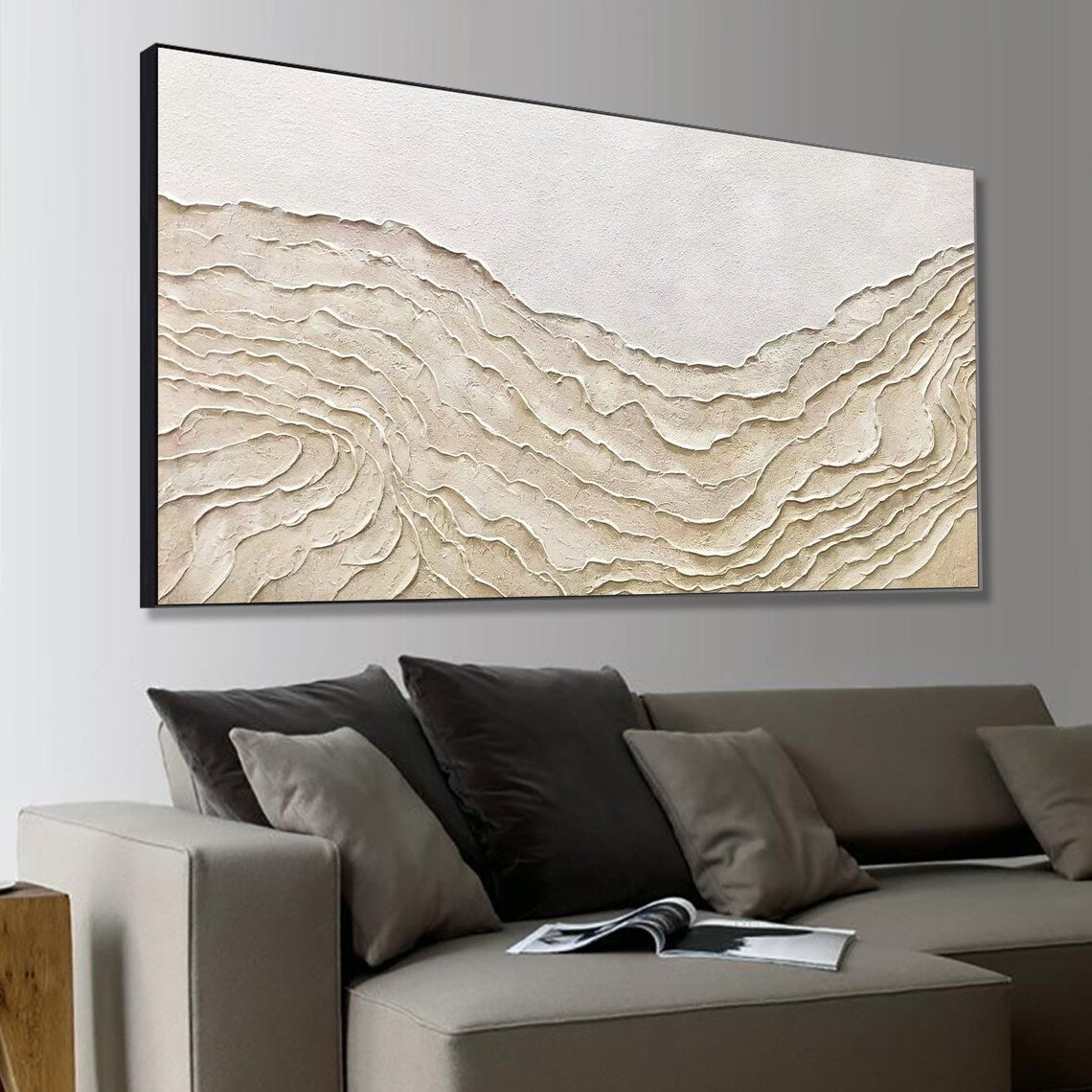 Tranquil Landscape Oil Painting of Loess High Slopes - Modern Wall Art Décor