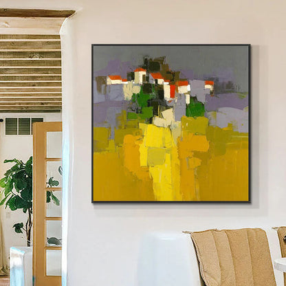 Vibrant Addis Ababa Landscape Oil Painting - Colorful Abstract Cityscape Decor