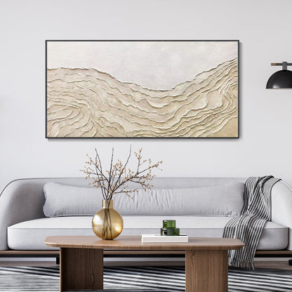 Tranquil Landscape Oil Painting of Loess High Slopes - Modern Wall Art Décor