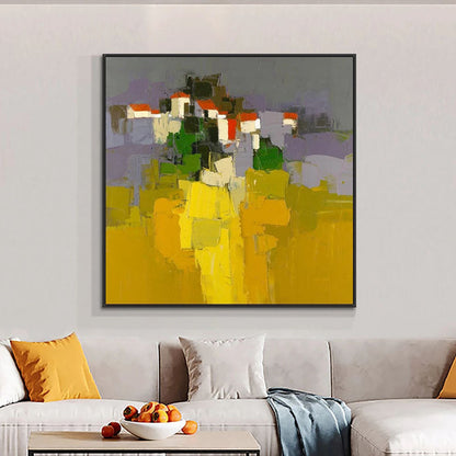 Vibrant Addis Ababa Landscape Oil Painting - Colorful Abstract Cityscape Decor