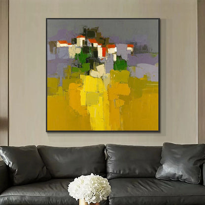 Vibrant Addis Ababa Landscape Oil Painting - Colorful Abstract Cityscape Decor