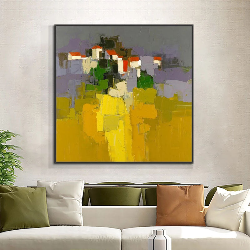 Vibrant Addis Ababa Landscape Oil Painting - Colorful Abstract Cityscape Decor