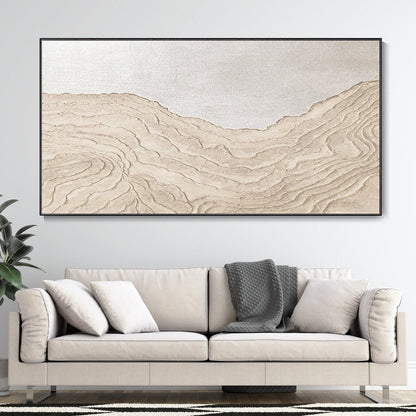 Tranquil Landscape Oil Painting of Loess High Slopes - Modern Wall Art Décor