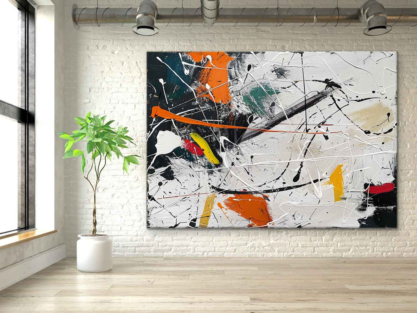 Vibrant Abstract Expressionism Oil Painting for Modern Home Decor