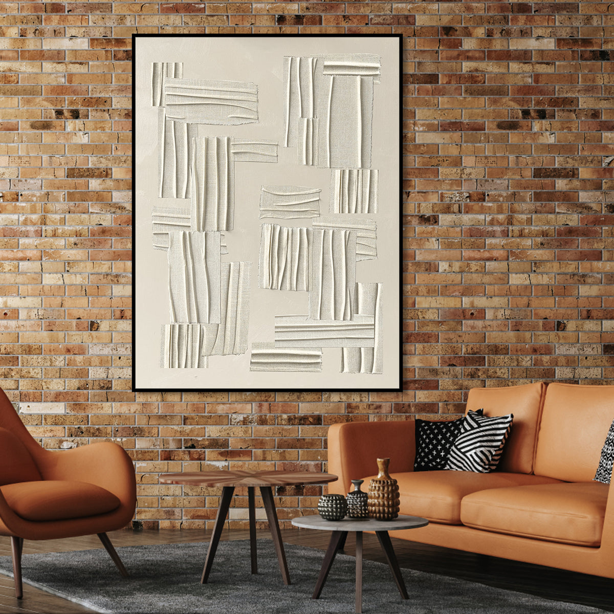 Textured Elegance: Modern Abstract Oil Painting for Contemporary Decor