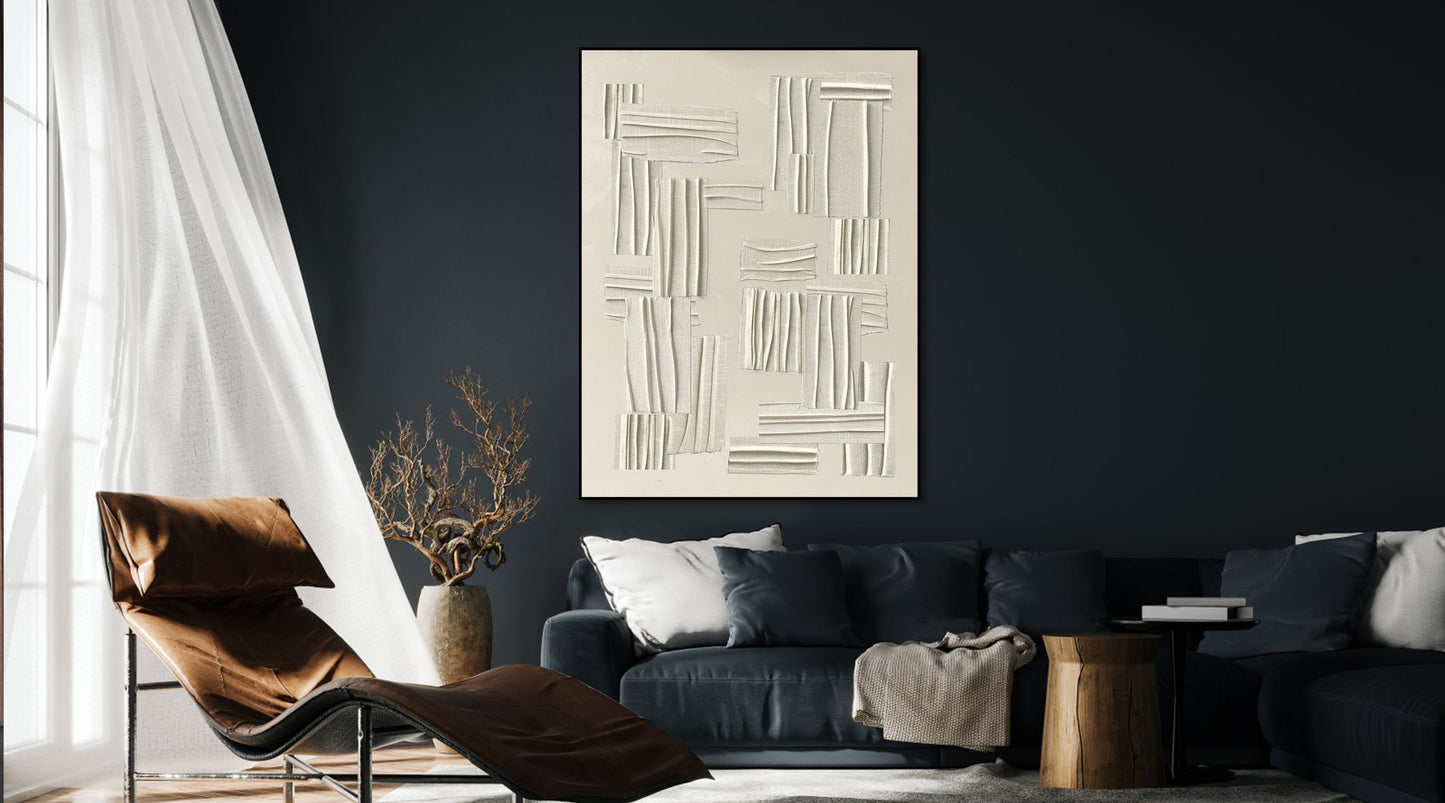 Textured Elegance: Modern Abstract Oil Painting for Contemporary Decor