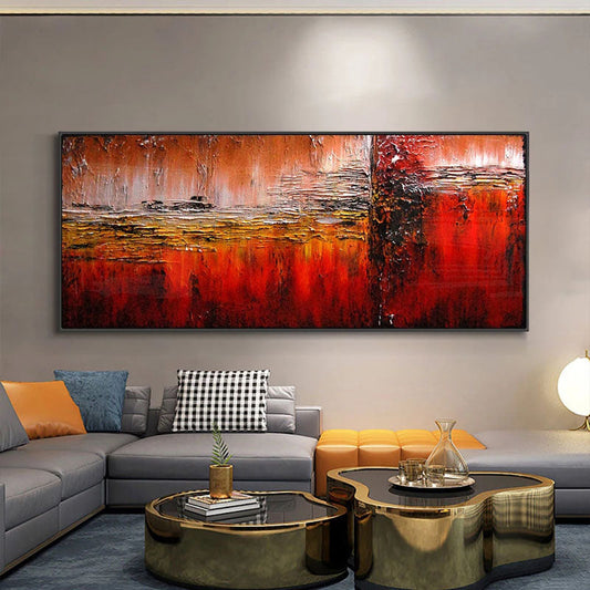 Vibrant Sunburst Abstract Oil Painting for Stunning Home Decor