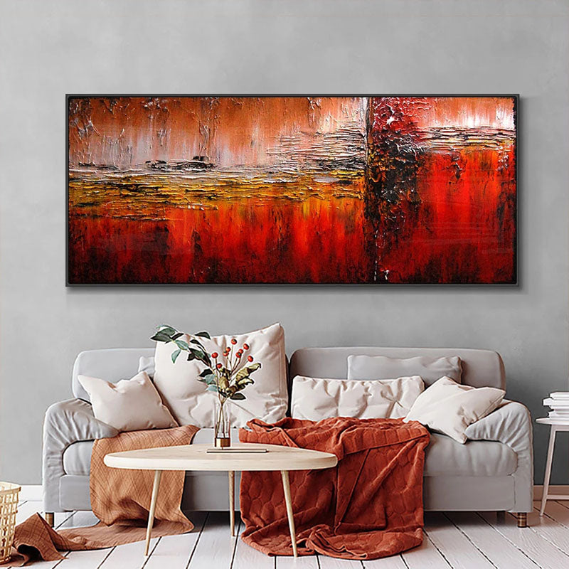 Vibrant Sunburst Abstract Oil Painting for Stunning Home Decor