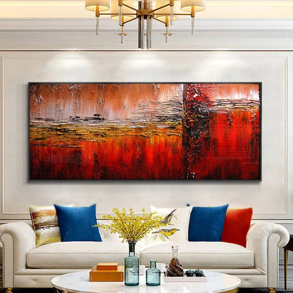 Vibrant Sunburst Abstract Oil Painting for Stunning Home Decor