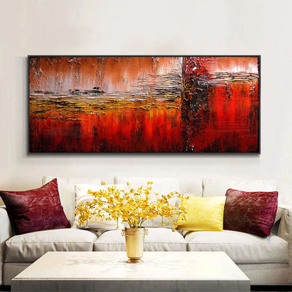 Vibrant Sunburst Abstract Oil Painting for Stunning Home Decor