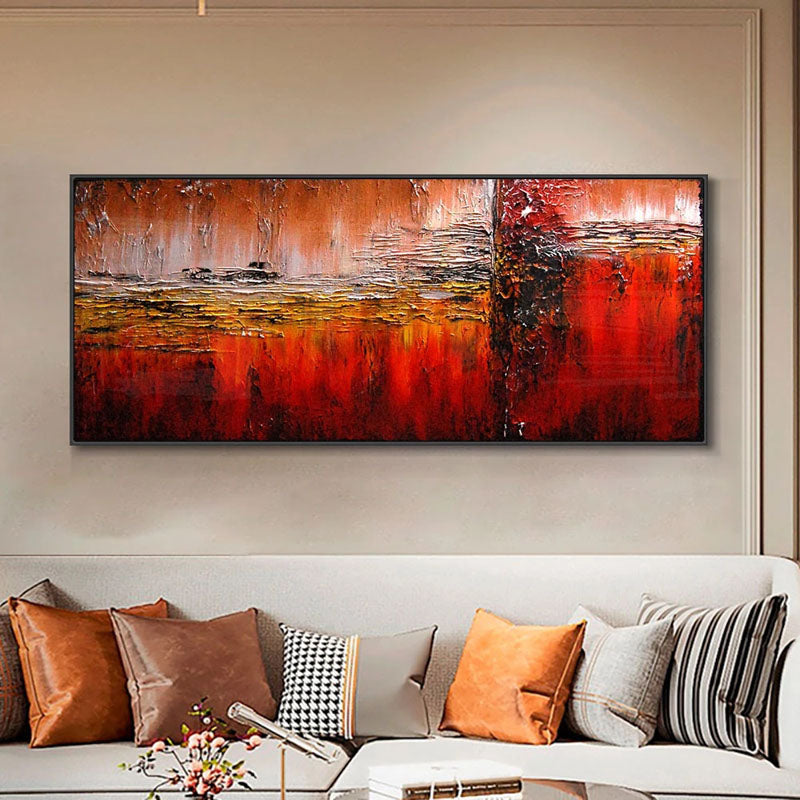 Vibrant Sunburst Abstract Oil Painting for Stunning Home Decor