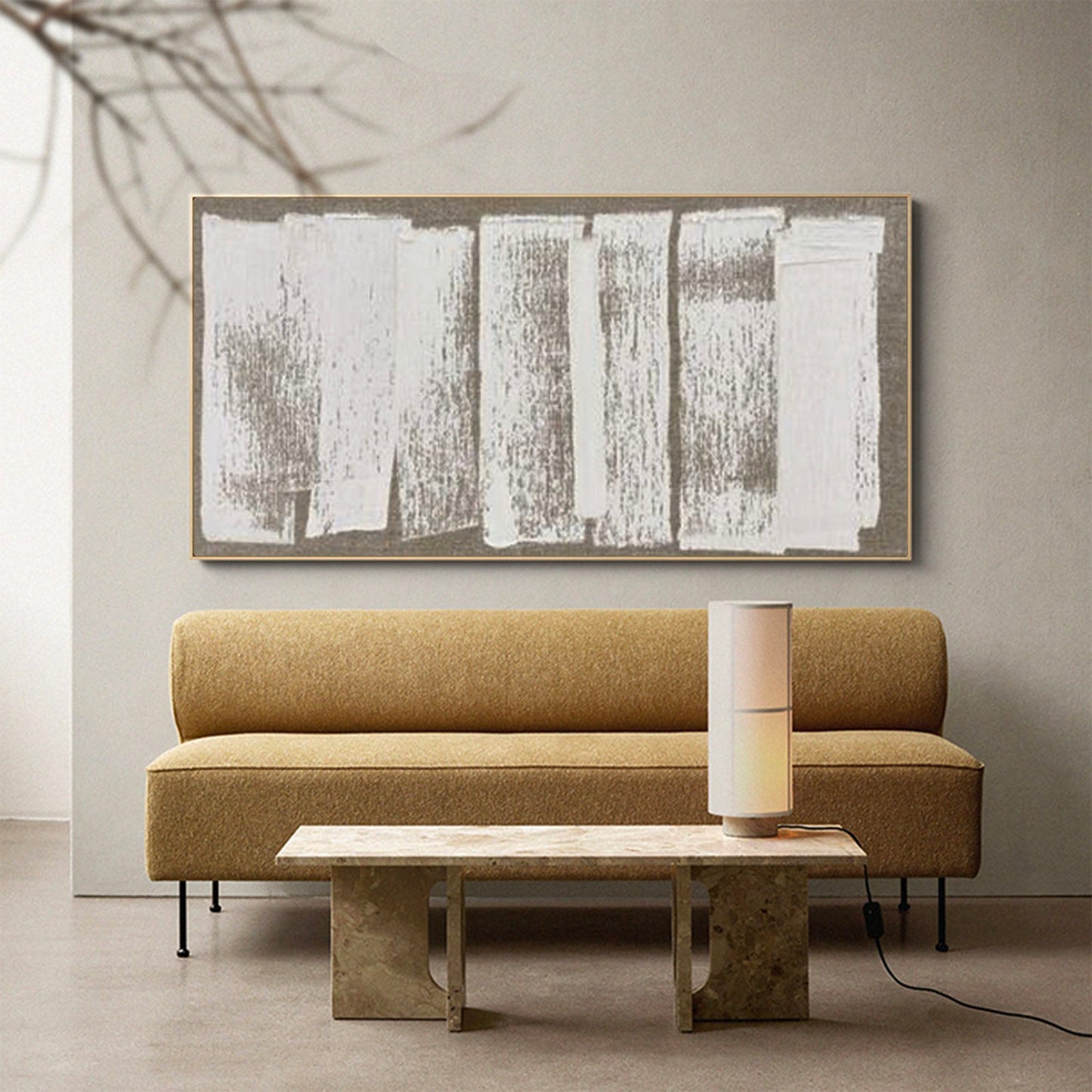 Wabi-Sabi Minimalist Oil Painting for Modern Home Decor