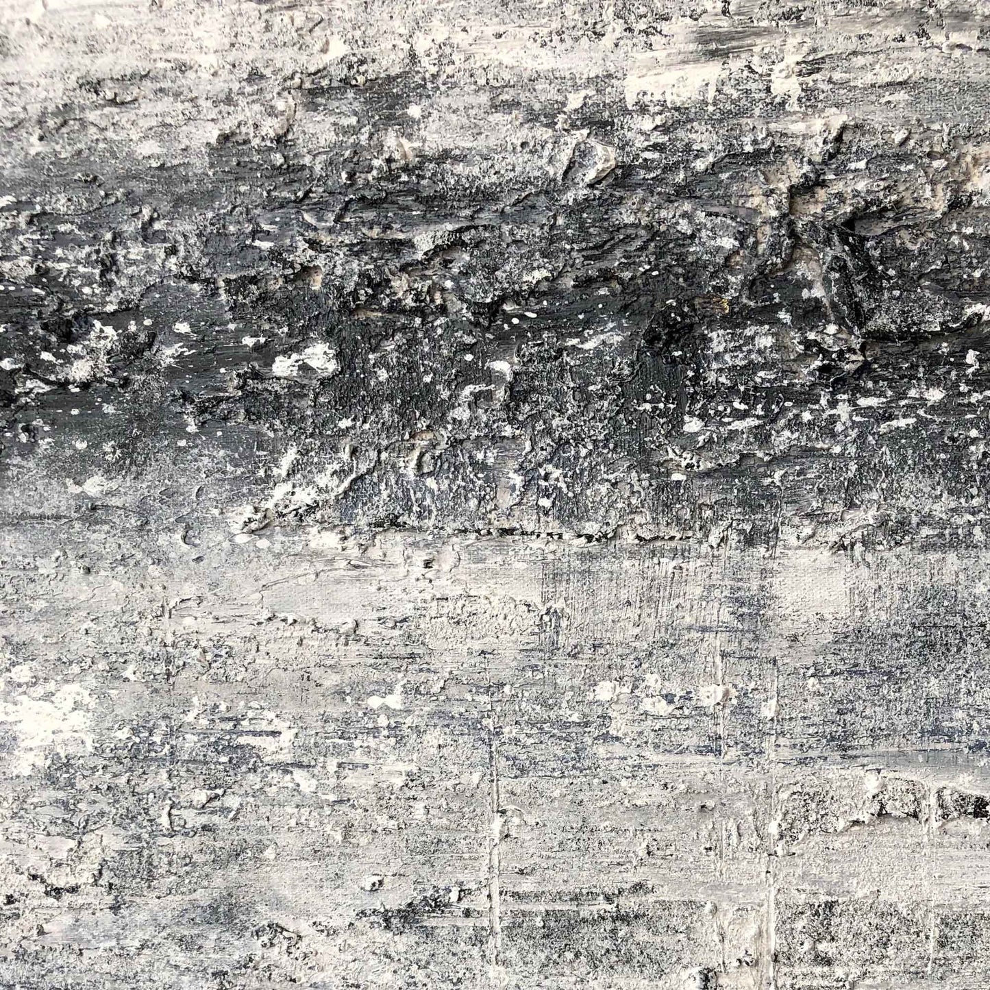 Monochrome Coastal Serenity: Abstract Black and White Beach Oil Painting