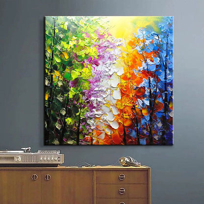 Vibrant Floral Landscape Oil Painting of Belleview Park in Colorful Palette