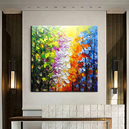 Vibrant Floral Landscape Oil Painting of Belleview Park in Colorful Palette