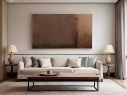 Serene Minimalist Abstract Oil Painting for Modern Home Decor