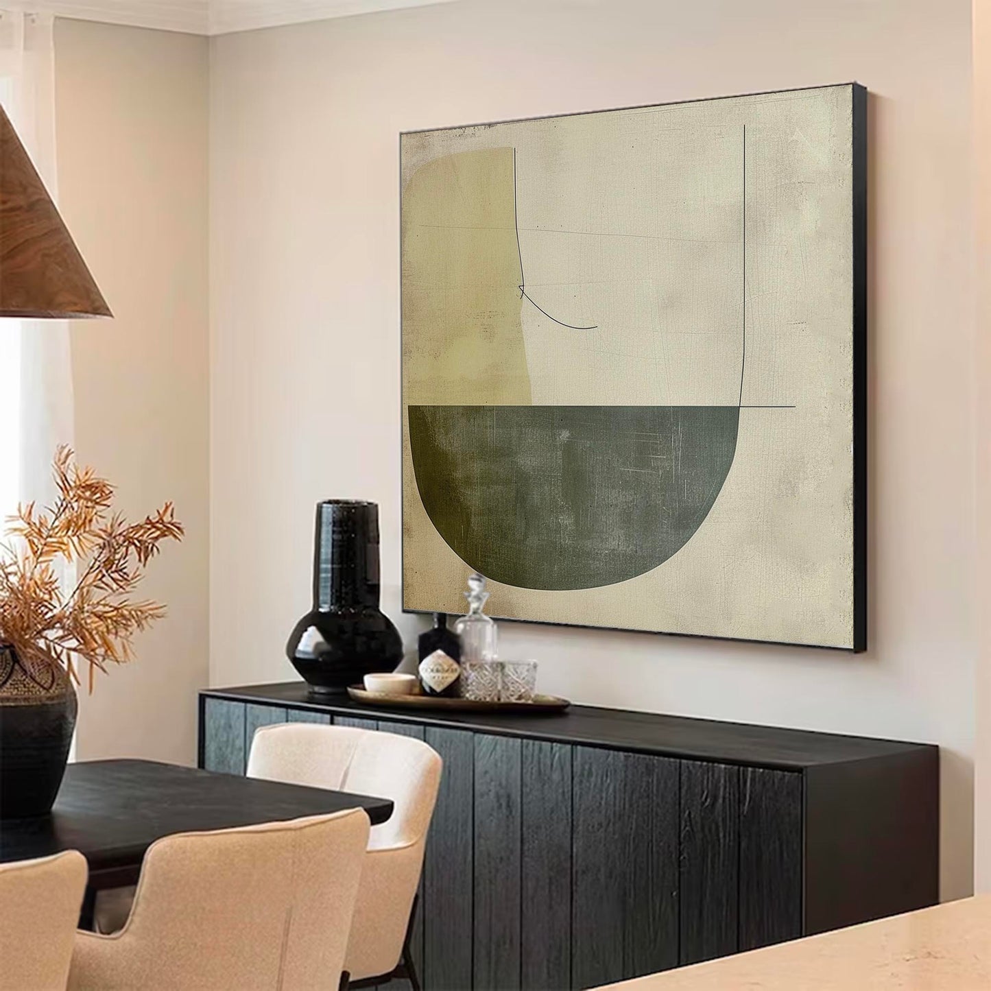 Contemporary Minimalist Abstract Oil Painting for Modern Home Décor