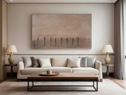 Serene Minimalist Abstract Oil Painting for Modern Home Decor