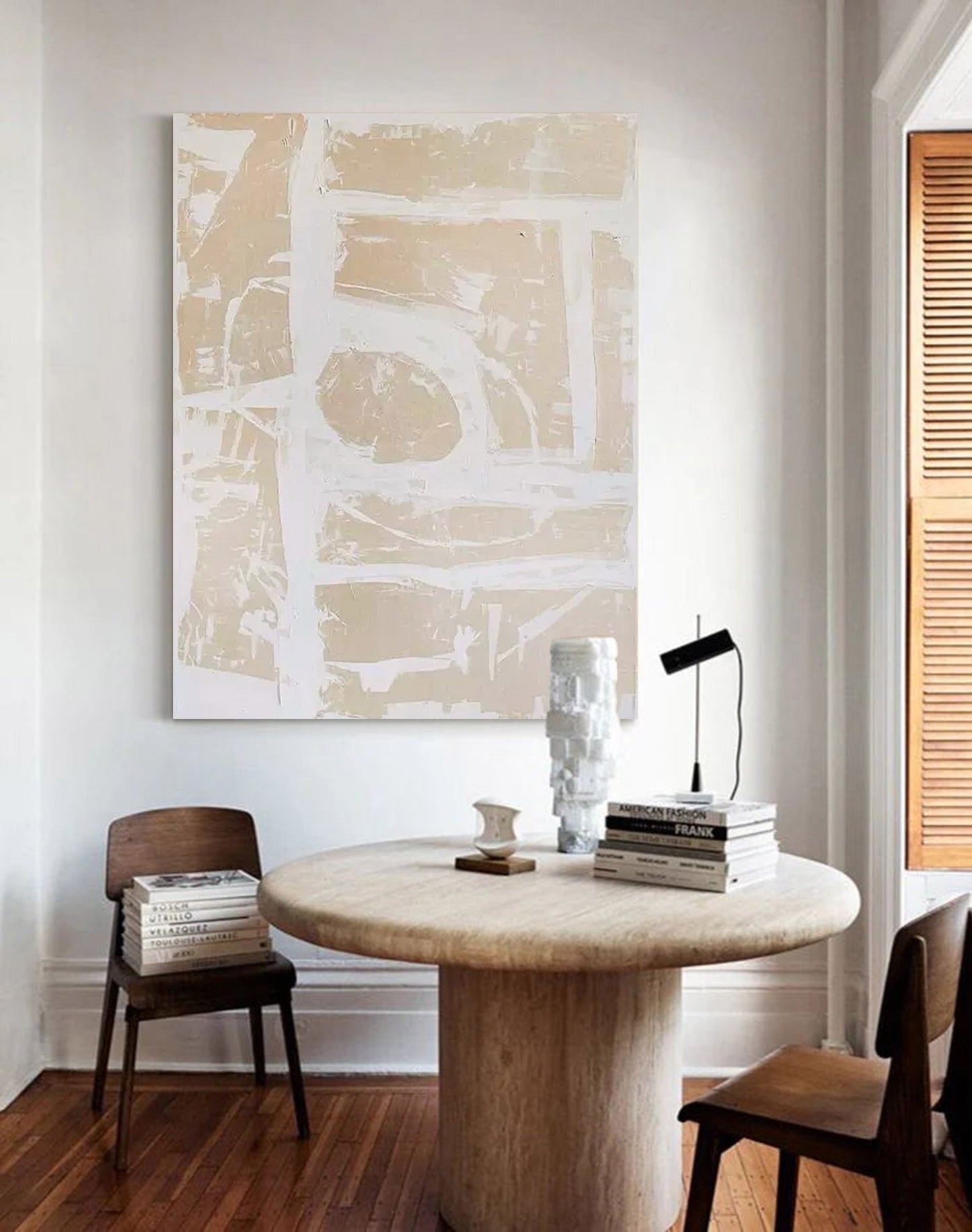 Elegant Minimalist Abstract Oil Painting for Modern Home Decor