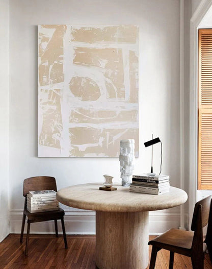 Elegant Minimalist Abstract Oil Painting for Modern Home Decor