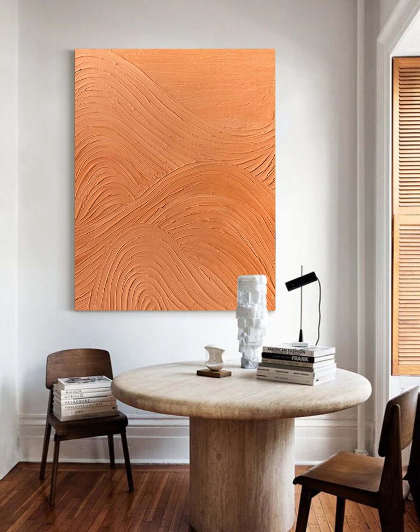 Abstract Textured Wave Oil Painting for Modern Minimalist Decor