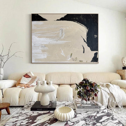 Serene Minimalist Landscape Oil Painting for Modern Home Decor