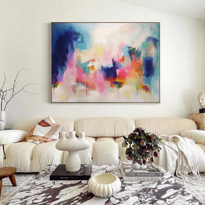 Vibrant Abstract Oil Painting for Modern Home Decor and Artistic Expression