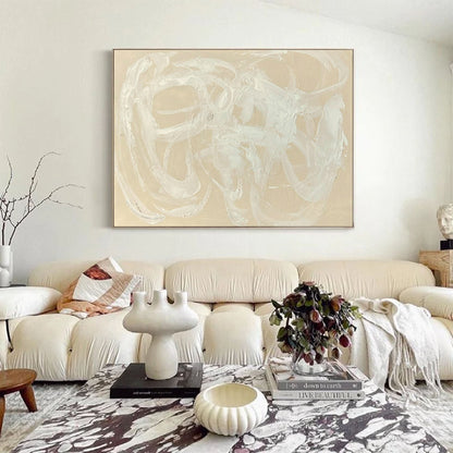 Serene Minimalist Abstract Oil Painting for Modern Home Decor