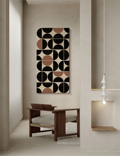 Contemporary Minimalist Geometric Oil Painting for Modern Home Decor