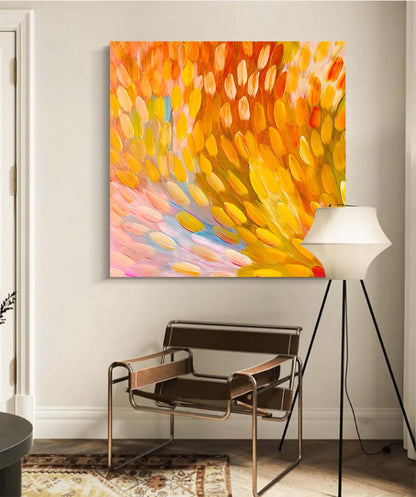 Vibrant Abstract Oil Painting with Bright Colors for Modern Home Decor