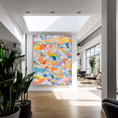 Colorful Abstract Oil Painting for Modern Home Decor and Art Enthusiasts