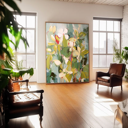 Vibrant Floral Oil Painting for Elegant Home Decor and Artistic Expression
