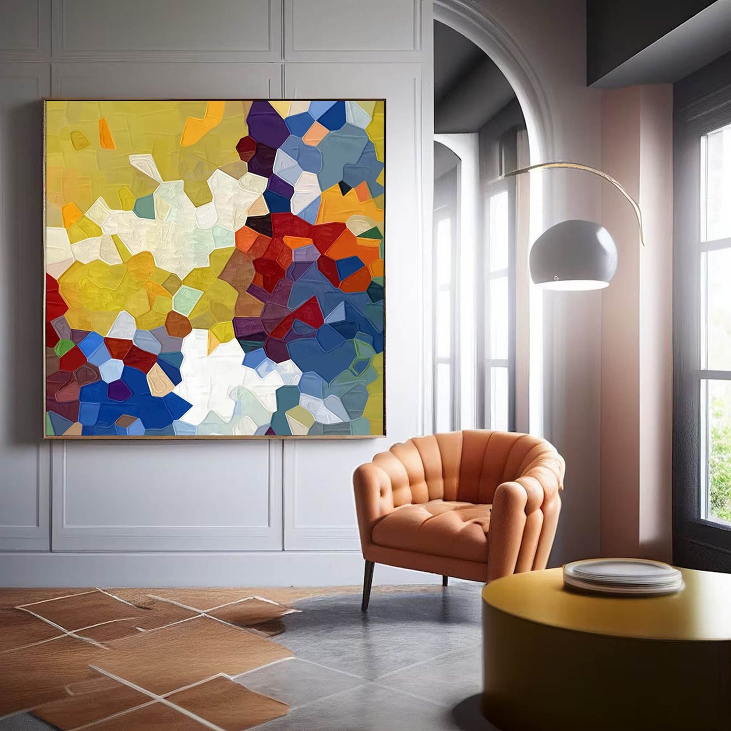 Vibrant Abstract Oil Painting for Modern Home Decor and Unique Art Collection