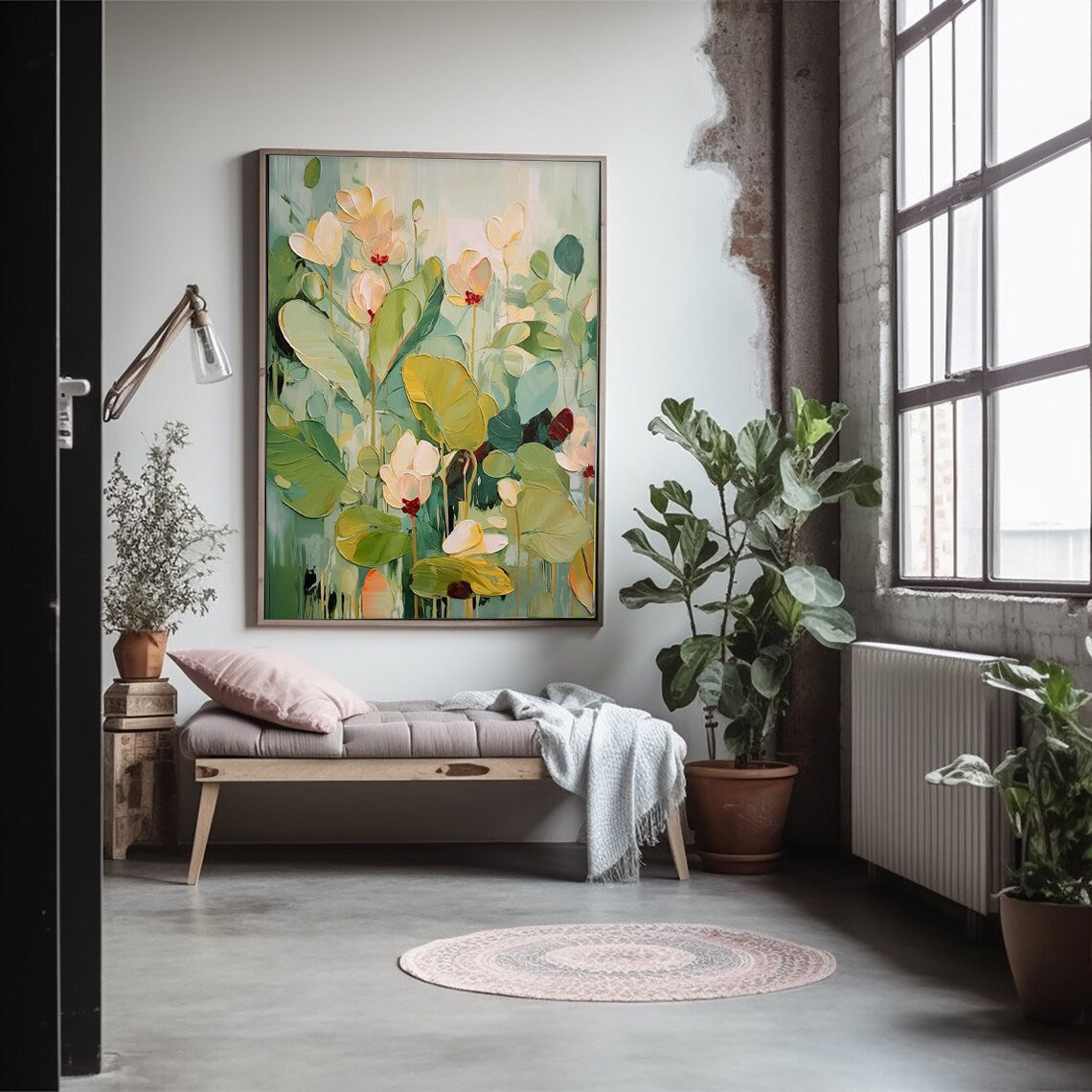 Vibrant Floral Oil Painting for Brightening Your Home Decor