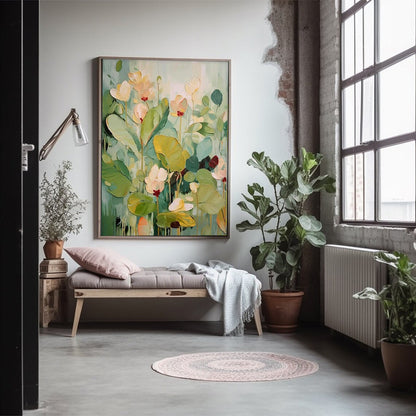 Vibrant Floral Oil Painting for Brightening Your Home Decor
