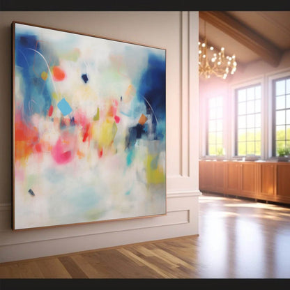 Vibrant Abstract Oil Painting for Modern Home Decor and Art Lovers