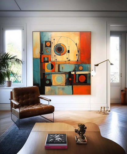 Vibrant Abstract Oil Painting for Modern Home Decor and Artistic Expression