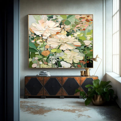 Elegant Floral Oil Painting for Bright and Cheerful Home Decor
