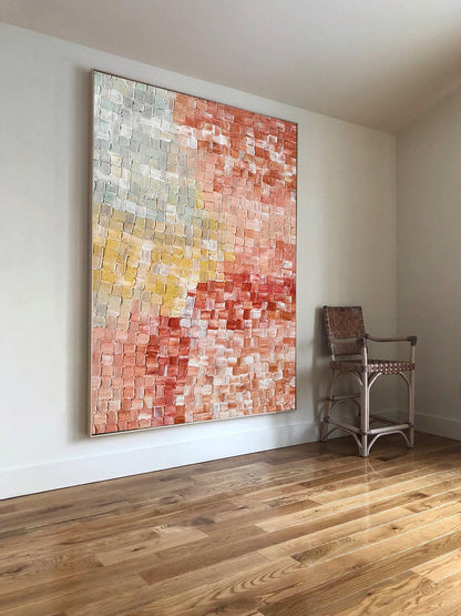 Colorful Abstract Oil Painting for Modern Home Decor and Wall Art