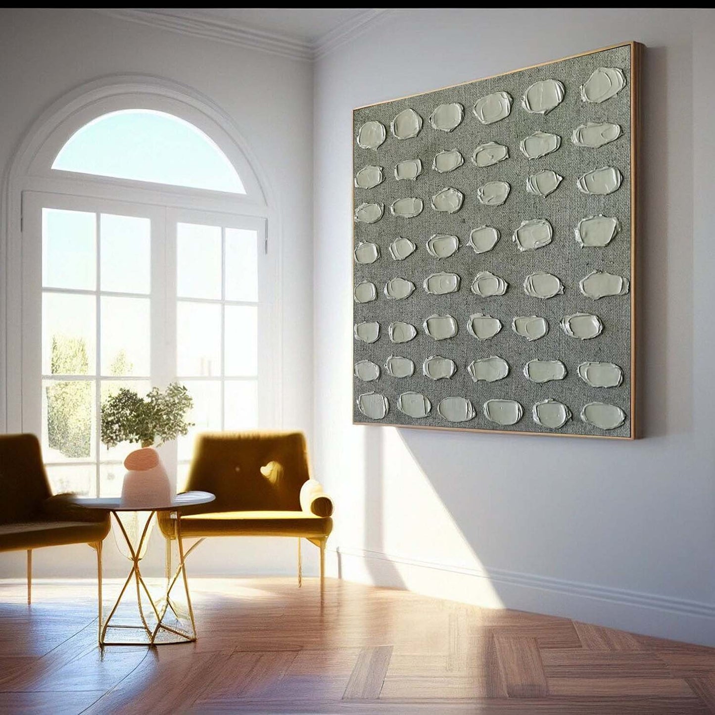 Textured Minimalist Oil Painting for Contemporary Home Decor