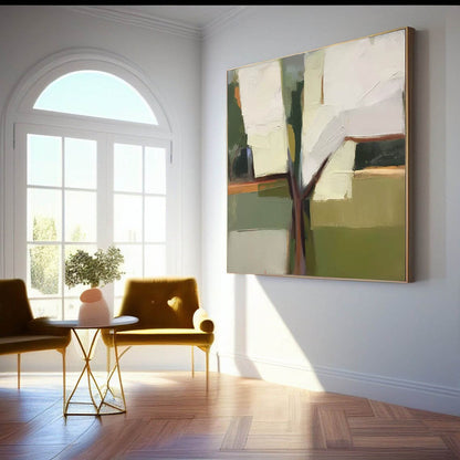 Serene Abstract Landscape Oil Painting for Modern Home Decor