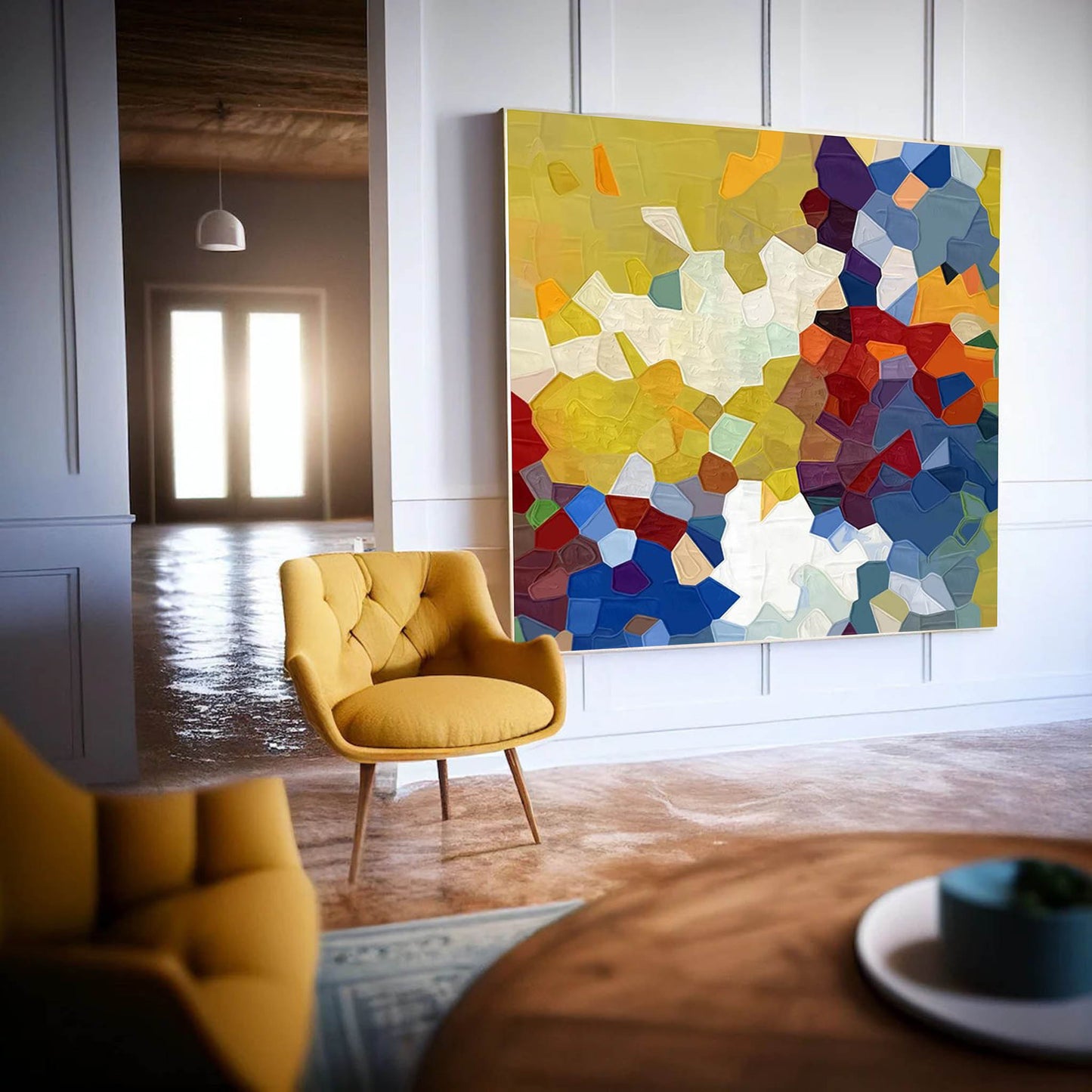 Vibrant Abstract Oil Painting for Modern Home Decor and Unique Art Collection