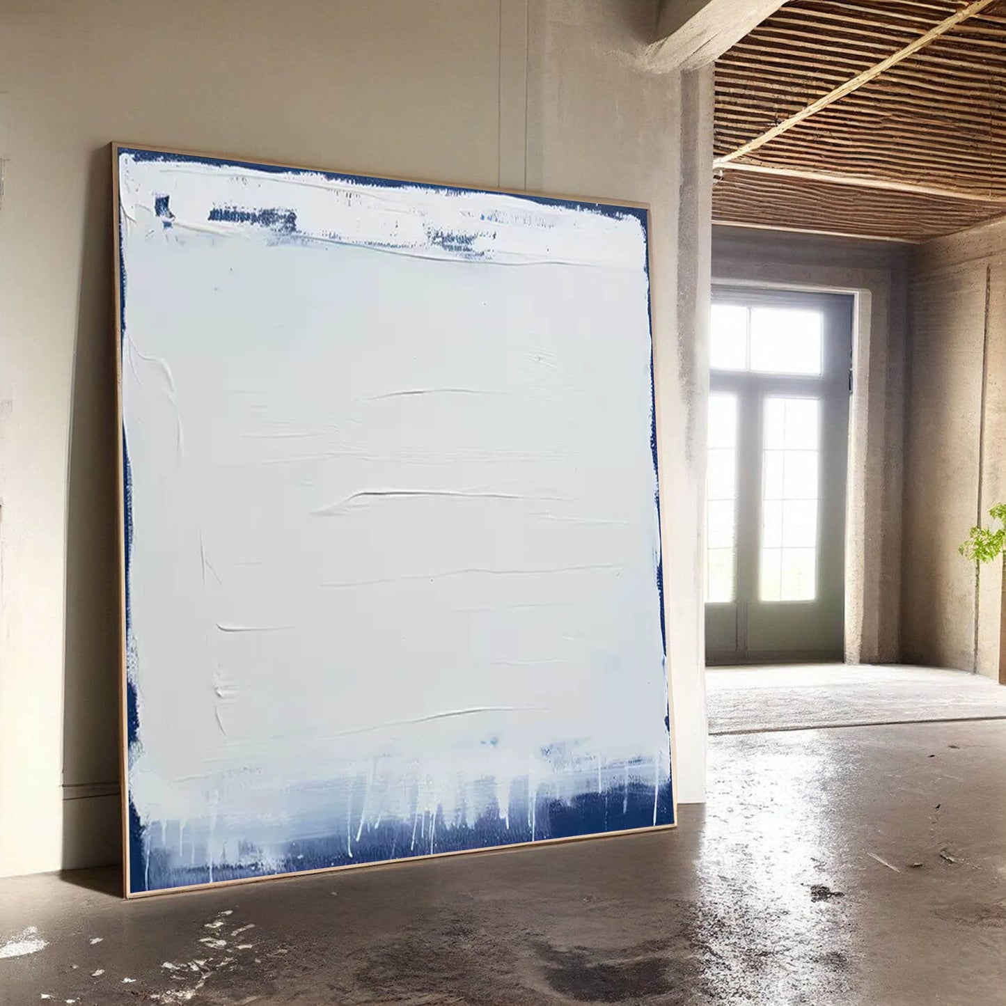 Serene Minimalist Oil Painting for Modern Home Decor and Artistic Spaces